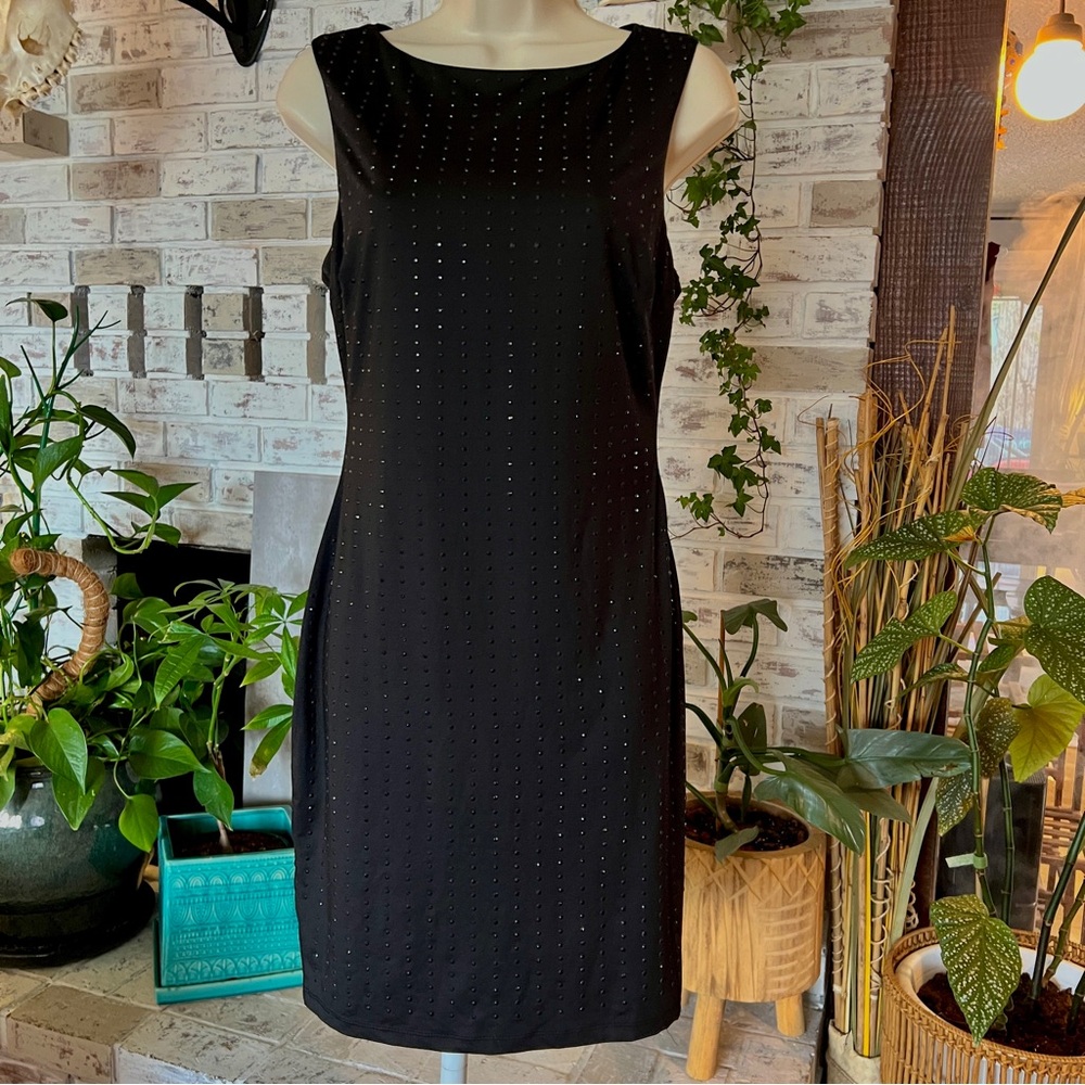 Nikibiki Midnight Elegant Black Studded Sleeveless Dress. Women’s Medium.